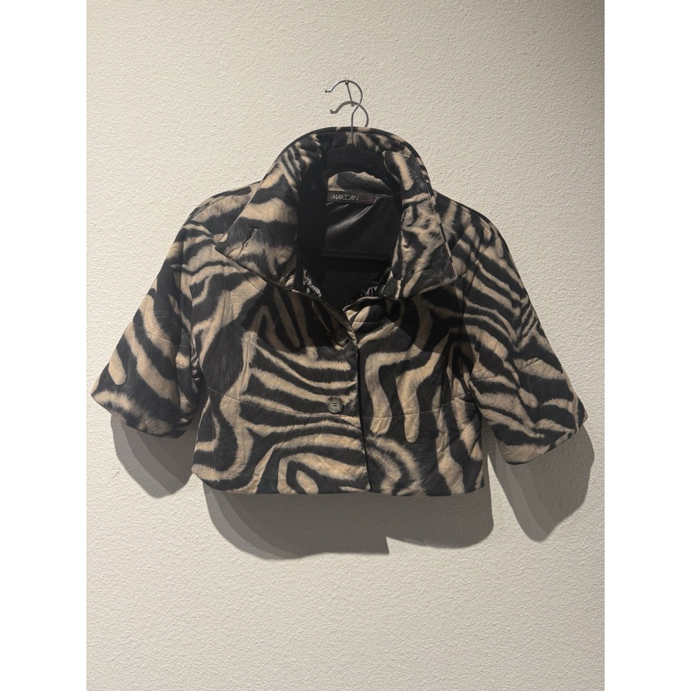 MARC CAIN Women's Zebra Print Crop Jacket Size N1